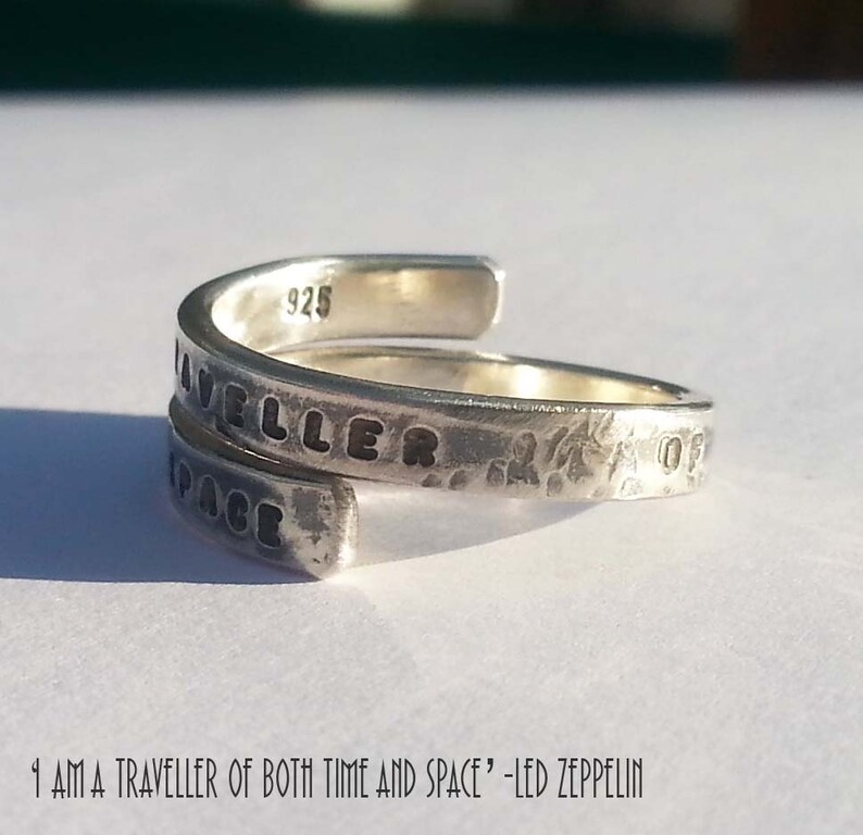 Led Zeppelin Hand Stamped Chunky Sterling Silver lyric Ring Etsy