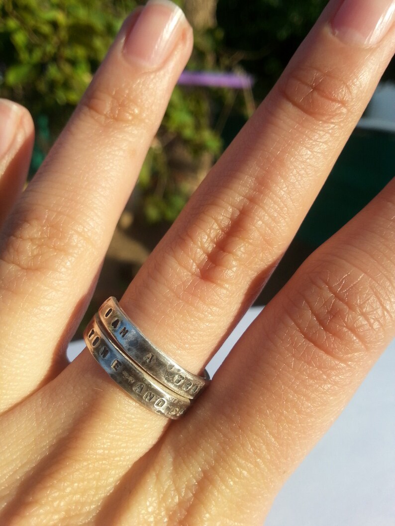 Led Zeppelin Hand Stamped Chunky Sterling Silver lyric Ring Etsy