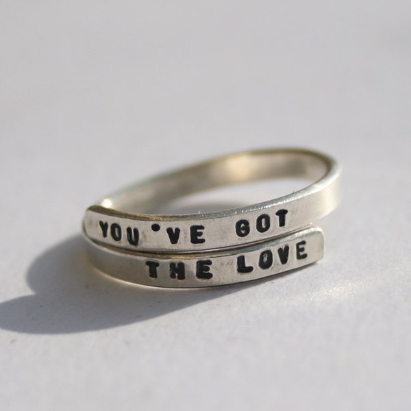 Florence and the Machine SIlver Lyric ring. 'You've got the love' Sterling Silver 925 -Adjustable