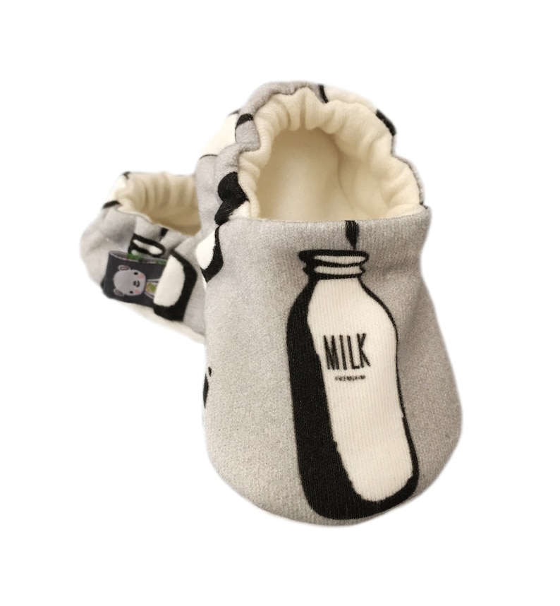 Custom Milk Bottle Shoes Organic Grey Moccasins Newborn Etsy UK
