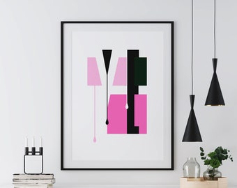 Lámina de arte abstracto de Killing Eve / Diseño geométrico llamativo