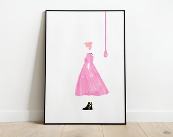 Lámina artística de Villanelle de Killing Eve / Decoración de pared minimalista para fans de la serie