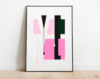 Lámina abstracta de Killing Eve / Serie de televisión, arte mural geométrico llamativo