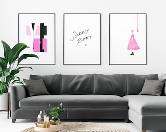 Lámina artística del tríptico de Killing Eve / Fan art de Villanelle, abstracto y moderno.