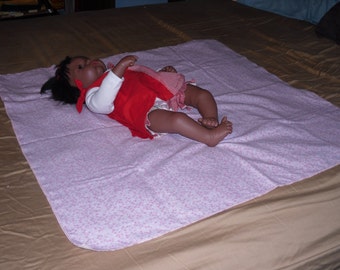 Flannel Baby Receiving/Swaddle Blanket- Pink Starburst- Girl Blankie, Pink, Baby Wrap, large blanket