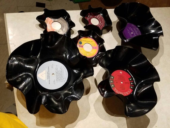 Record Bowls Decor Set Of 4 Music Theme Decor Retro Vinyl Etsy