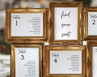 4x6 Minimalist Wedding Seating Chart Template, Portrait & Landscape (Editable Canva) 10
