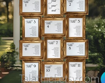 Seating Chart Template for Wedding, 4x6 Horizontal & Vertical (Editable Canva) 11