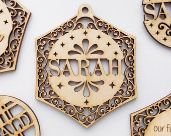 Snowflake Ornament SVG for Glowforge laser cutting machine