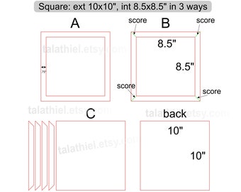 Frames SVG for Glowforge with back + faux shiplap Frame Template for Glowforge Square frame photo frame 10x10"