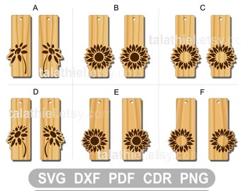 Sonnenblume Ohrringe SVG Laser Cut Datei, Glowforge Dateien (Digitaler Download)