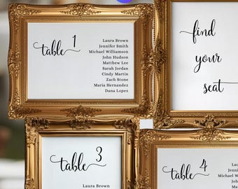Seating Chart Template for Wedding, 4x6 Horizontal & Vertical (Editable Canva) 12