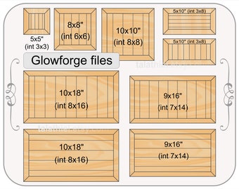 Faux Shiplap Sign Backers with Mitered Frames SVG for Glowforge with back Frame Template for Glowforge patterns Square and Rectangle frame