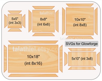 Frames SVG for Glowforge with back Frame Template for Glowforge Square and Rectangle frame photo frame