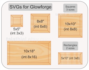 Frames SVG for Glowforge with back Frame Template for Glowforge Square and Rectangle frame photo frame