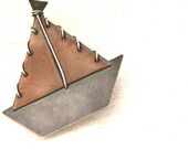 sailing boat brooch- sterling silver 925 brooch