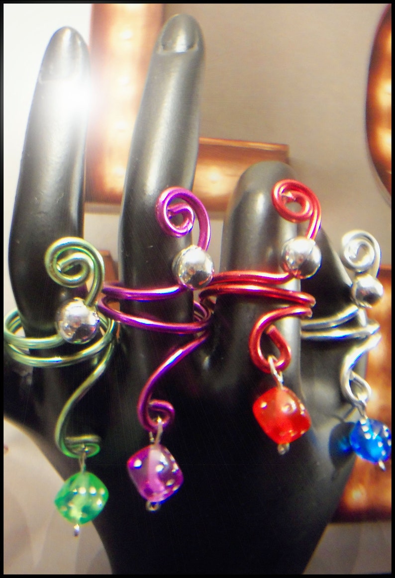NEW Artisan Made Las Vegas Dice Charm Rings Custom Sizes Statement Rings