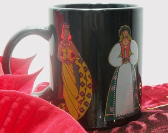 RARE 1994 Coffee Mug L'image International Women, Unity, Ethnicity, Culture Vintage Multi-color