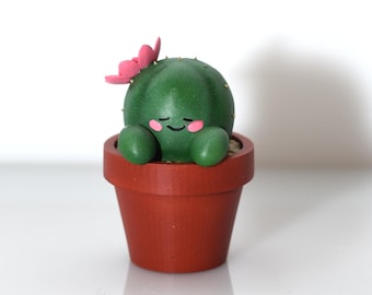 Figurine de collection cactus imprimée en 3D peinte à la main