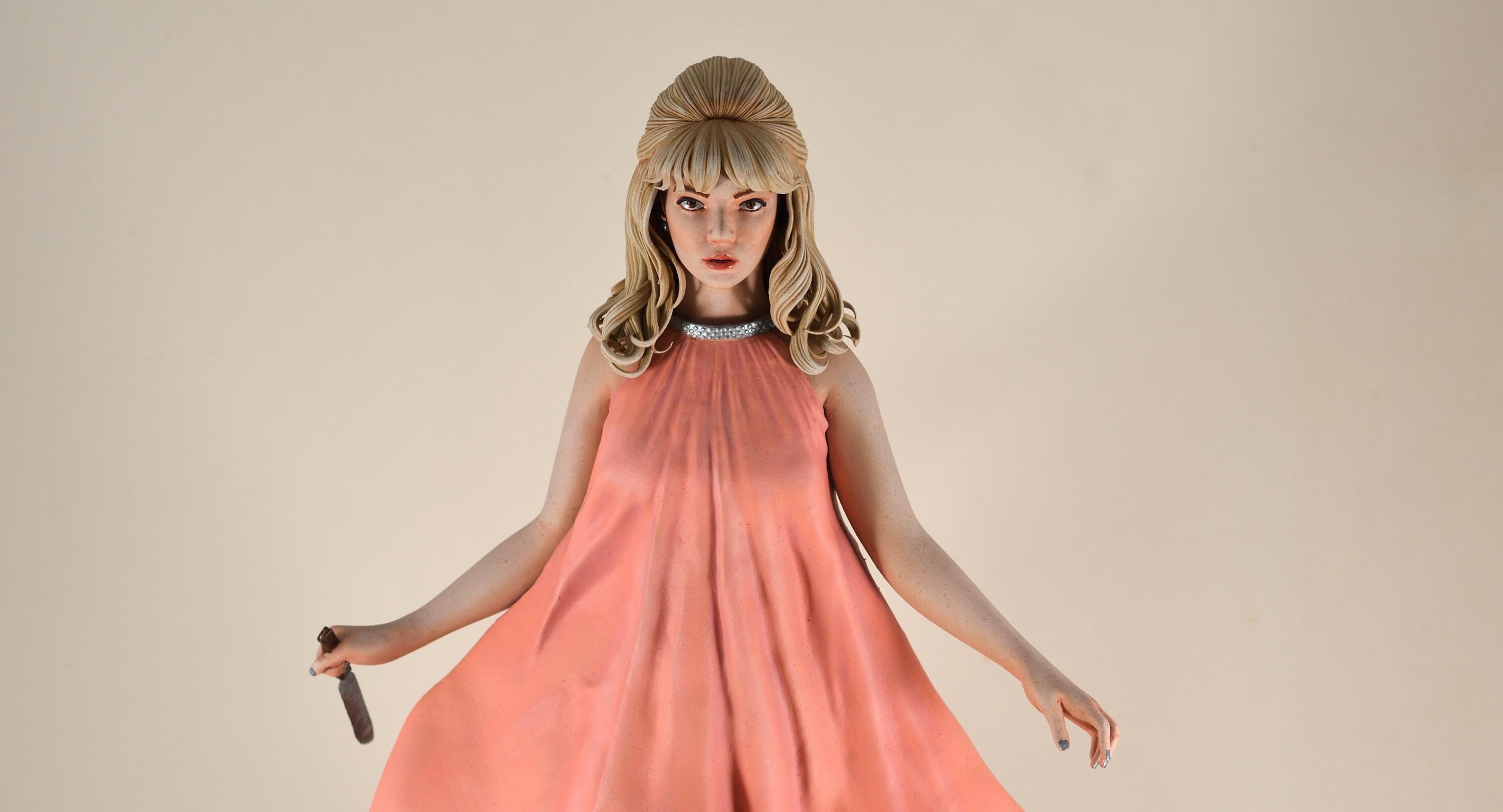 anya taylor joy pink dress last night in soho Last Night In Soho Sandie sculpture Anya Taylor Joy