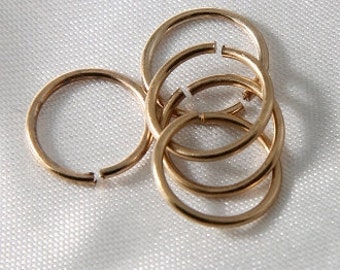 Antique Gold Jump Rings 10mm Outside Diameter - 100 pcs