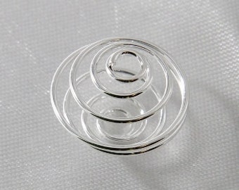 15mm Coiled Flexible Bead Cage Silver - 10 pcs