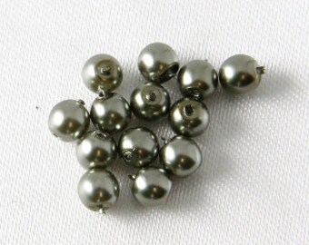 Czech Glass Round Beads Olive Green 4mm - 100 pcs