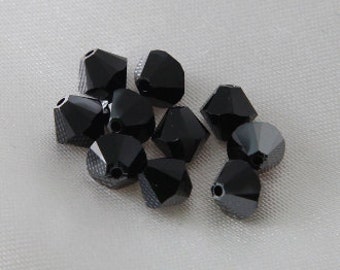 Swarovski Faceted Bicone Crystals Jet Hematite 6mm - 50 pcs