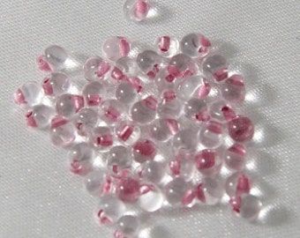 20 Grams Miyuki Japanese 3.4mm Glass Bead Drops Sparkling Antique Rose Lined Crystal