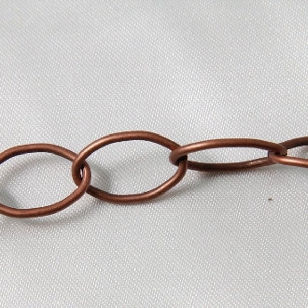 Large Oval Link Chain Antique Copper 3 Feet