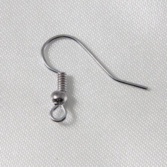 Ball & Coil Fish Hook Ear Wires Earring Findings Surgical Steel 18mm 50 Pcs  25 Pairs 