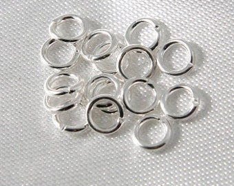 Silver Plated Jump Rings 5mm Outside Diameter - 100 pcs