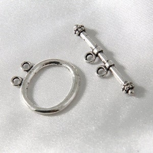 Sterling Silver Oval Clasp, 925 Silver Hinged Clasp, Oval Push