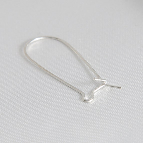 Sterling Silver 35mm Kidney Earwire 2pcs 1 Pair