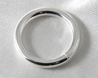 Large Thick Silver Plated Jump Rings - 20mm - 20 pcs