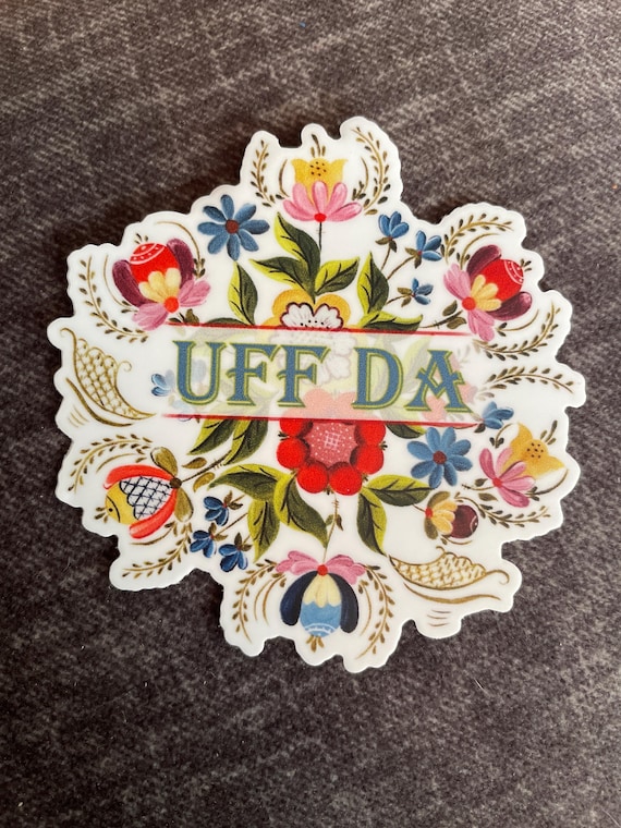 Uff Da Rosemaling Adhesive Sticker