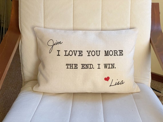 Love You More Personalized Linen Pillow Cover