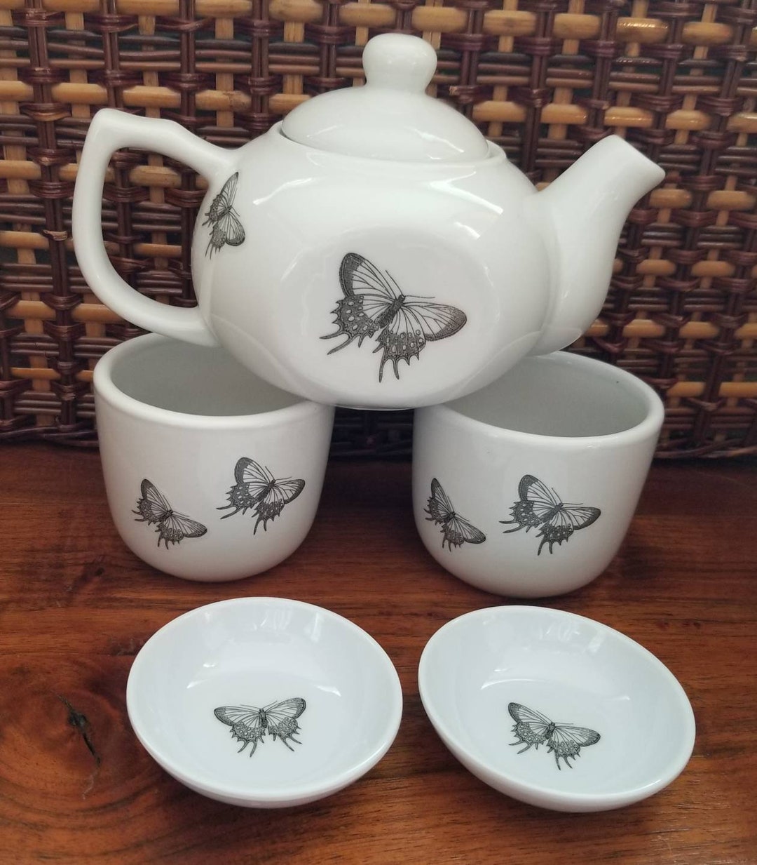 Butterfly Tea Set Gothic Tea Cup Insect Tea Set Gothic Tea Etsy