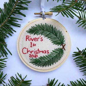 Custom Baby's First Christmas Ornament 3 inch round image 4