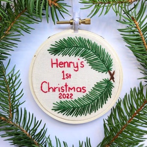 Custom Baby's First Christmas Ornament 3 inch round image 3