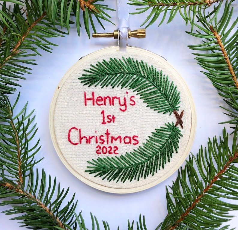 Custom Baby's First Christmas Ornament 3 inch round image 3