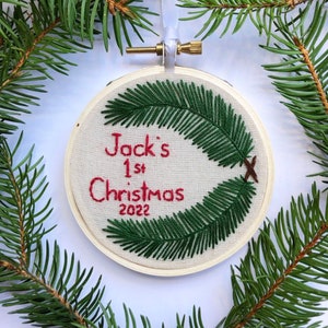 Custom Baby's First Christmas Ornament 3 inch round image 2