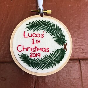 Custom Baby's First Christmas Ornament 3 inch round image 7