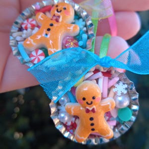 MINI Gingerbread man ornaments, car mirror charm, candyland ornaments, Ornaments, peppermint ornaments, sweet treat ornaments