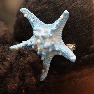 Blue starfish hair clip, mermaid hair clip, starfish headband, mermaid starfish, mermaid costume,  little mermaid hair, mermaid hair piece