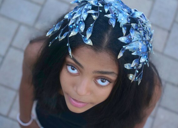 Blue ice fairy headpiece, dance headpiece, dance h