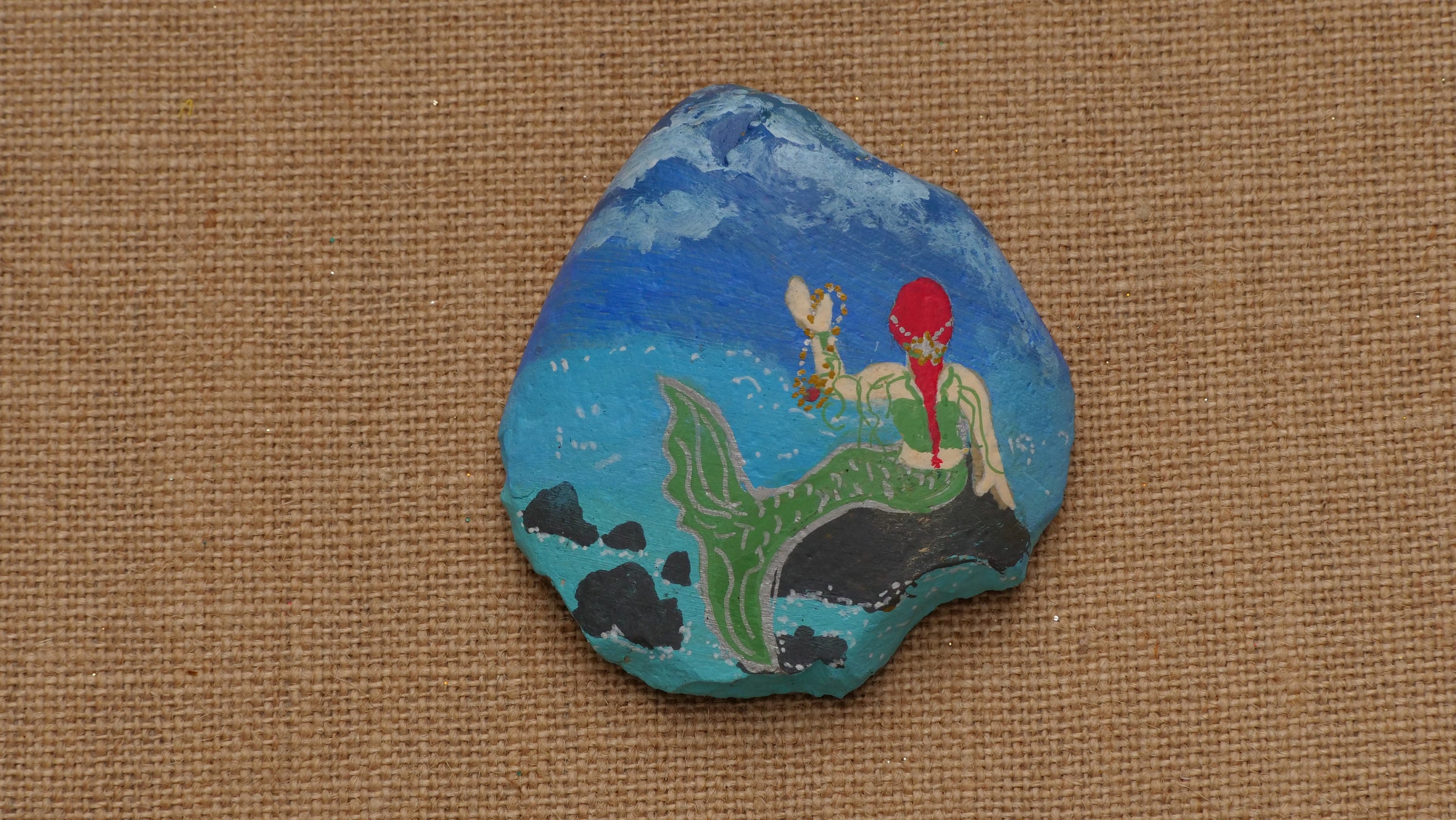 Meerjungfrau Deko Meerjungfrau Kunst bemalte Felsen Strand | Etsy