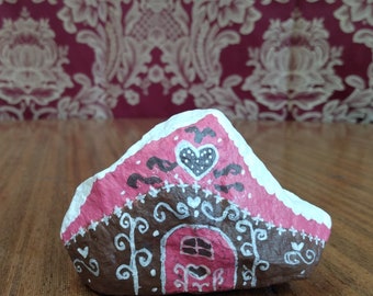 Valentine's Day Decorations, Valentine's tiered tray, Valentine's gift for girls, gingerbread house, painted rocks