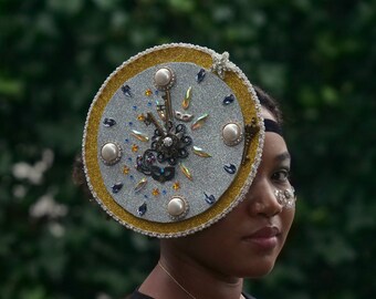 Copricapo con orologio: costume da mascherata con strass, cerchietto per capelli di Alice nel paese delle meraviglie