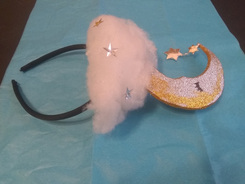 Simple Moon and Stars Headband Crescent Moon Headband Moon Etsy